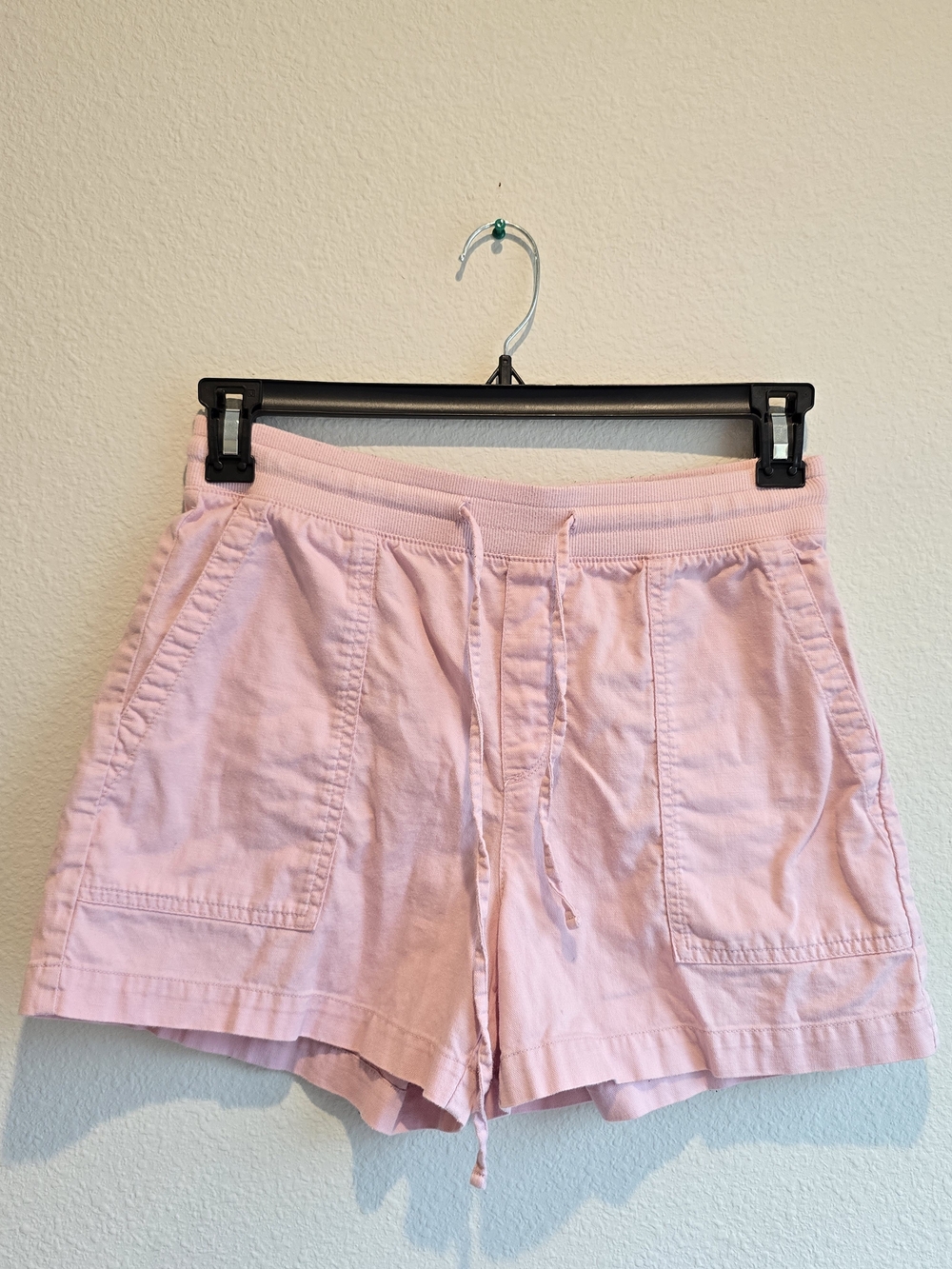 GAP Cotton Light Pink Drawstring Patch-Pocket Shorts